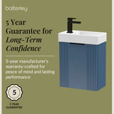 Retro Wall Hung Bathroom Cloakroom Vanity Basin Unit - Multiple Colours