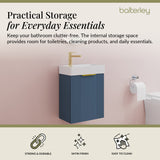 Retro Wall Hung Bathroom Cloakroom Vanity Basin Unit - Multiple Colours