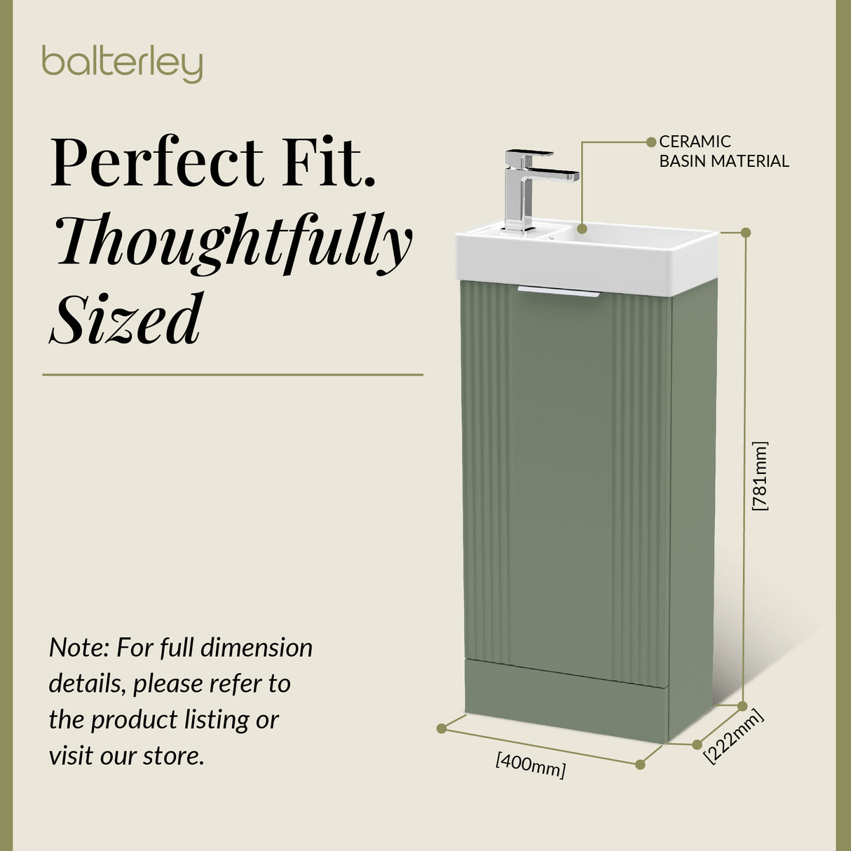 Retro Floor Standing  Bathroom Cloakroom Vanity Basin Unit - Multiple Colours