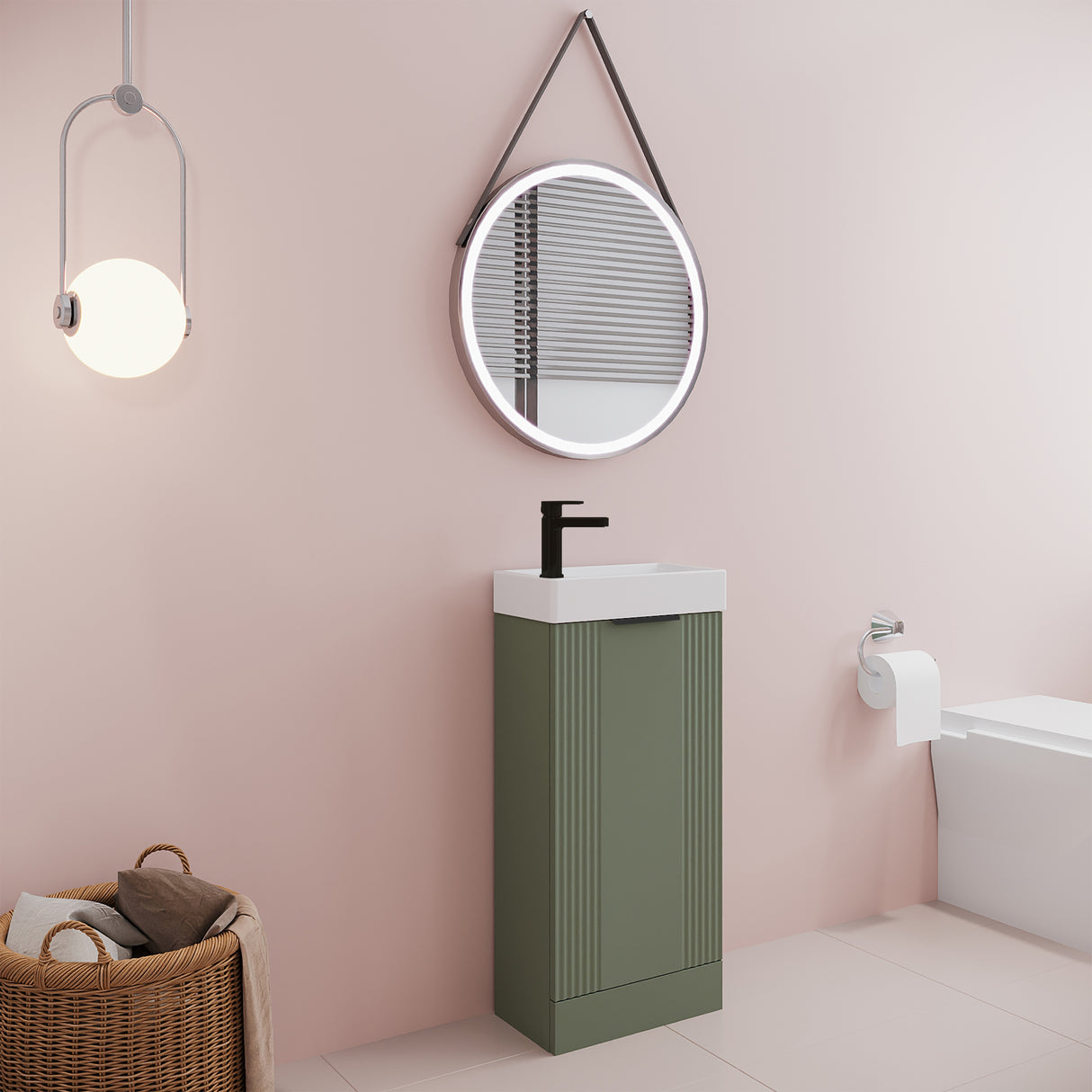 Retro Floor Standing  Bathroom Cloakroom Vanity Basin Unit - Multiple Colours