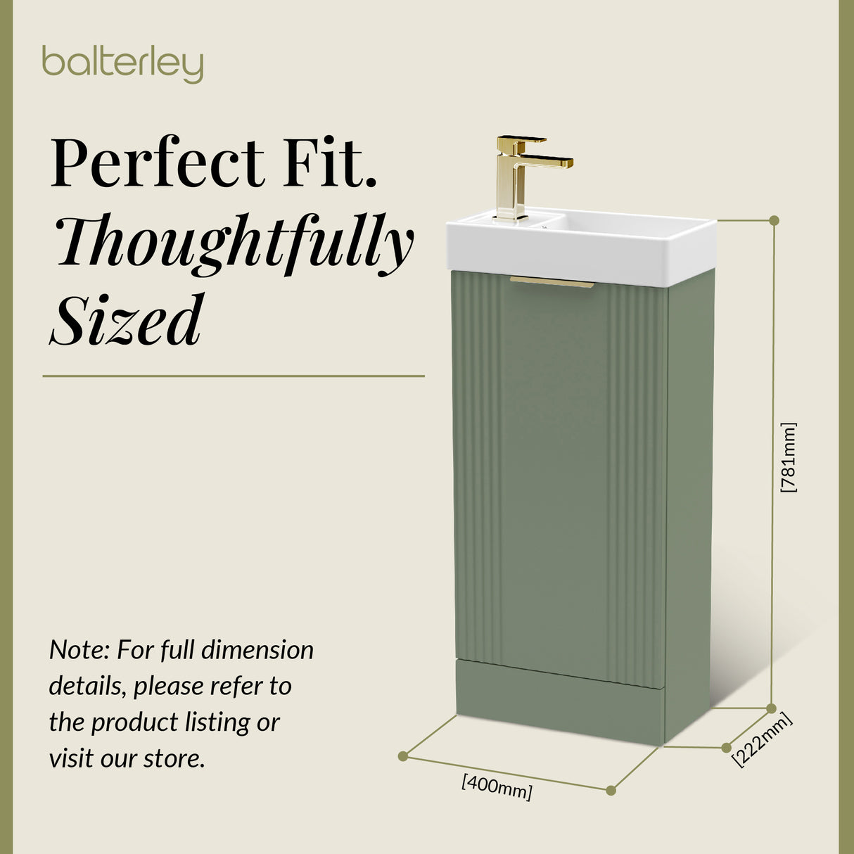 Retro Floor Standing  Bathroom Cloakroom Vanity Basin Unit - Multiple Colours