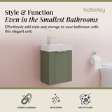 Retro Wall Hung Bathroom Cloakroom Vanity Basin Unit - Multiple Colours