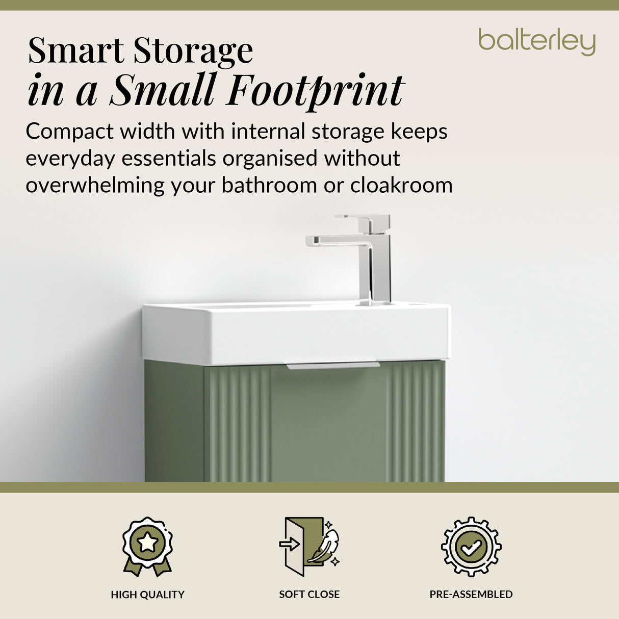 Retro Wall Hung Bathroom Cloakroom Vanity Basin Unit - Multiple Colours