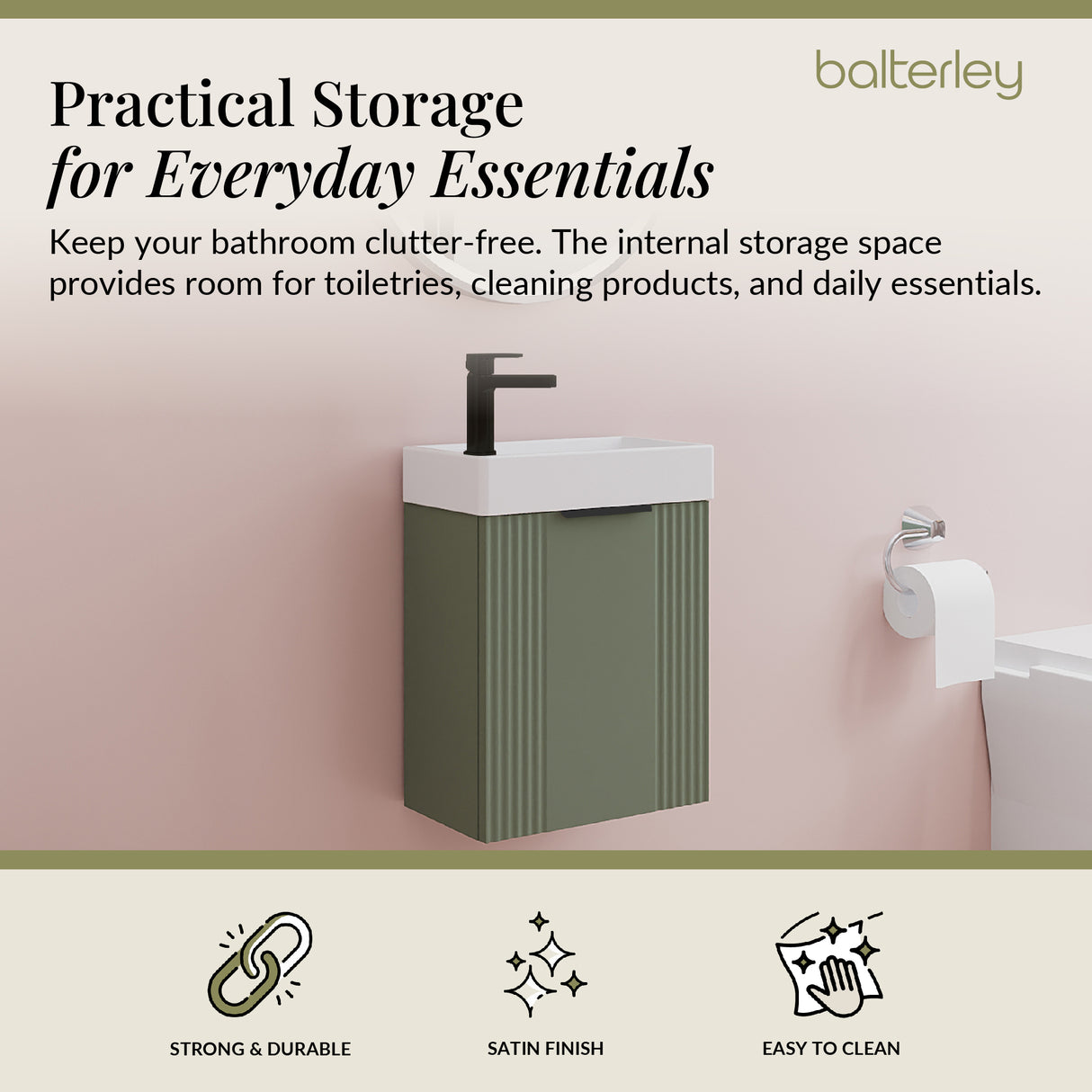 Retro Wall Hung Bathroom Cloakroom Vanity Basin Unit - Multiple Colours