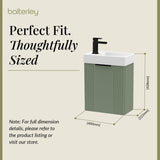 Retro Wall Hung Bathroom Cloakroom Vanity Basin Unit - Multiple Colours