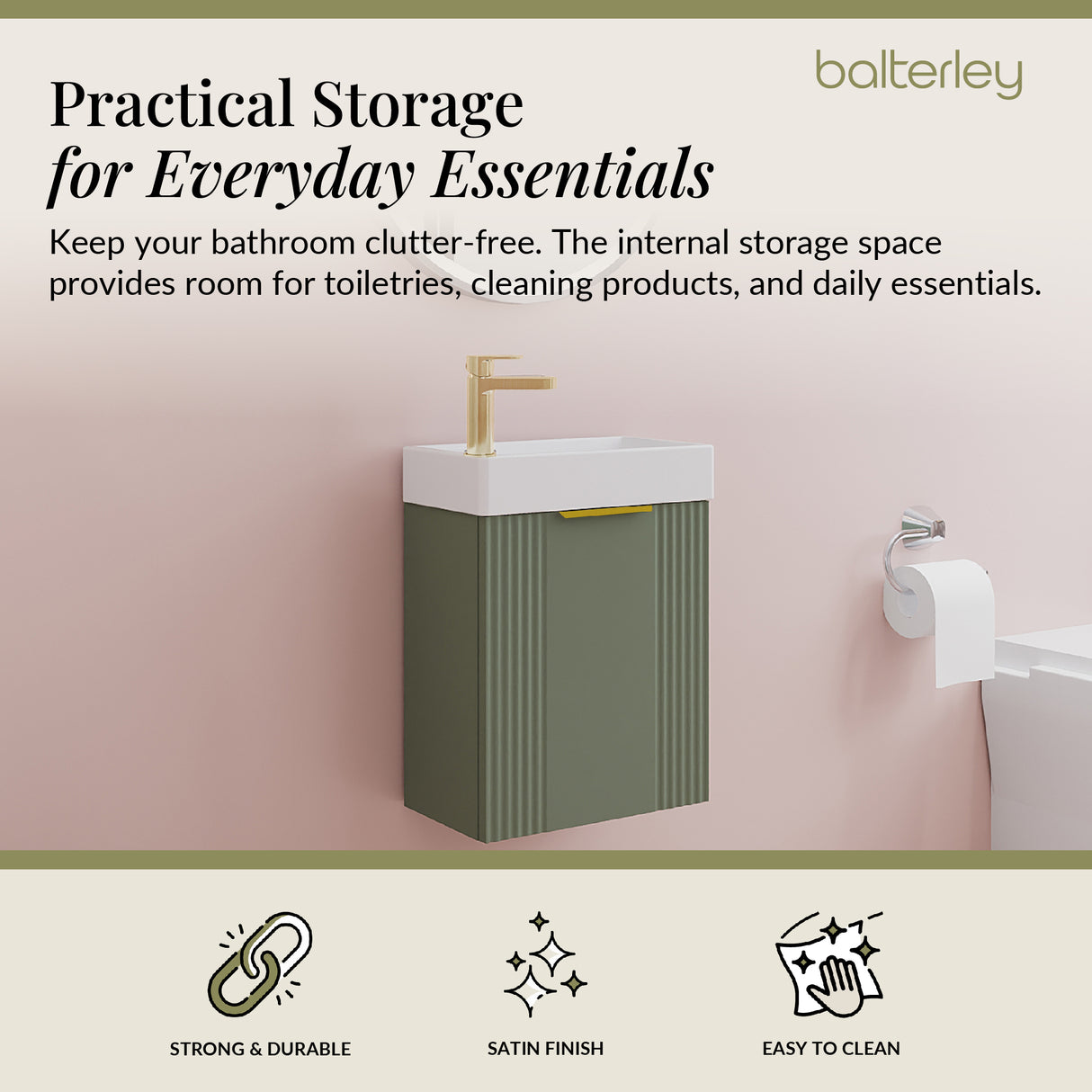 Retro Wall Hung Bathroom Cloakroom Vanity Basin Unit - Multiple Colours