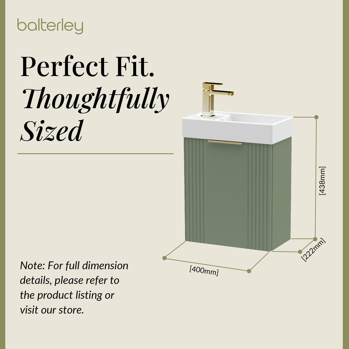 Retro Wall Hung Bathroom Cloakroom Vanity Basin Unit - Multiple Colours