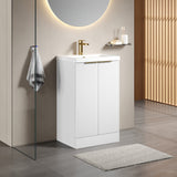 Fluted Front Floor Standing Vanity Basin Unit with Choice of Size, Colour and Handle Options