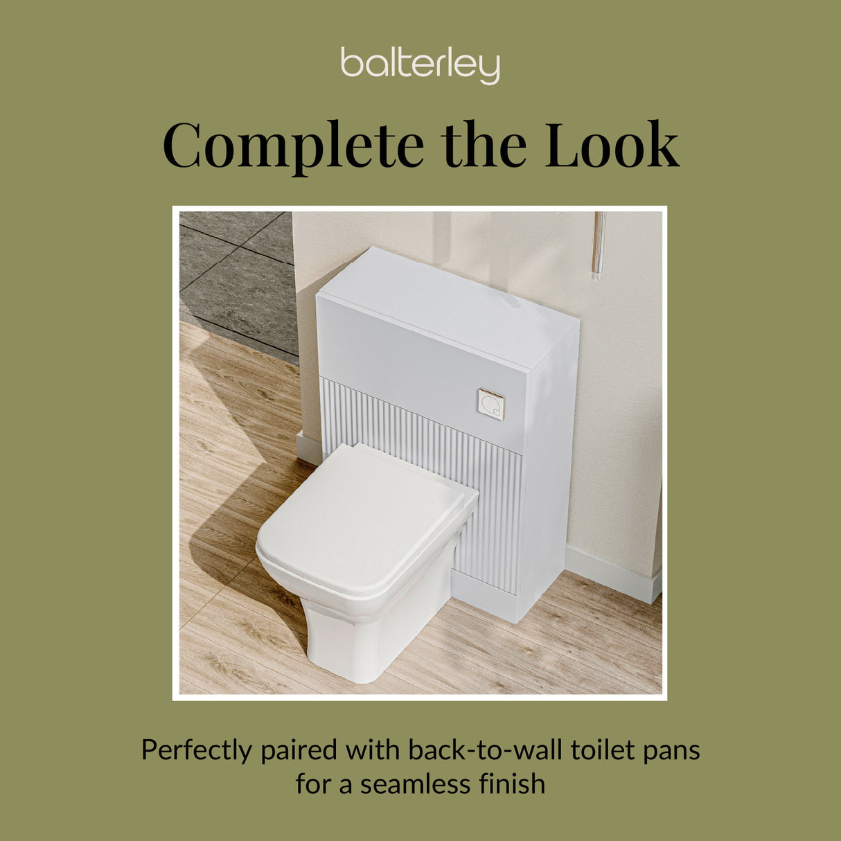 Fluted Front Floor Standing WC Unit, 500mm, Choice of Colour