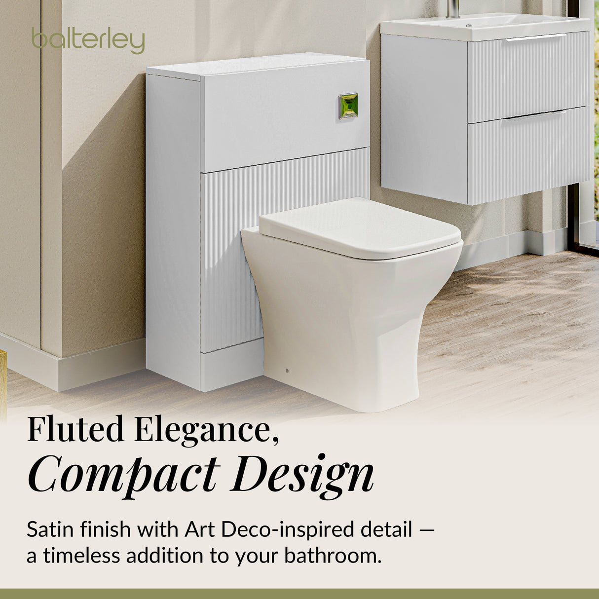 Fluted Front Floor Standing WC Unit, 500mm, Choice of Colour
