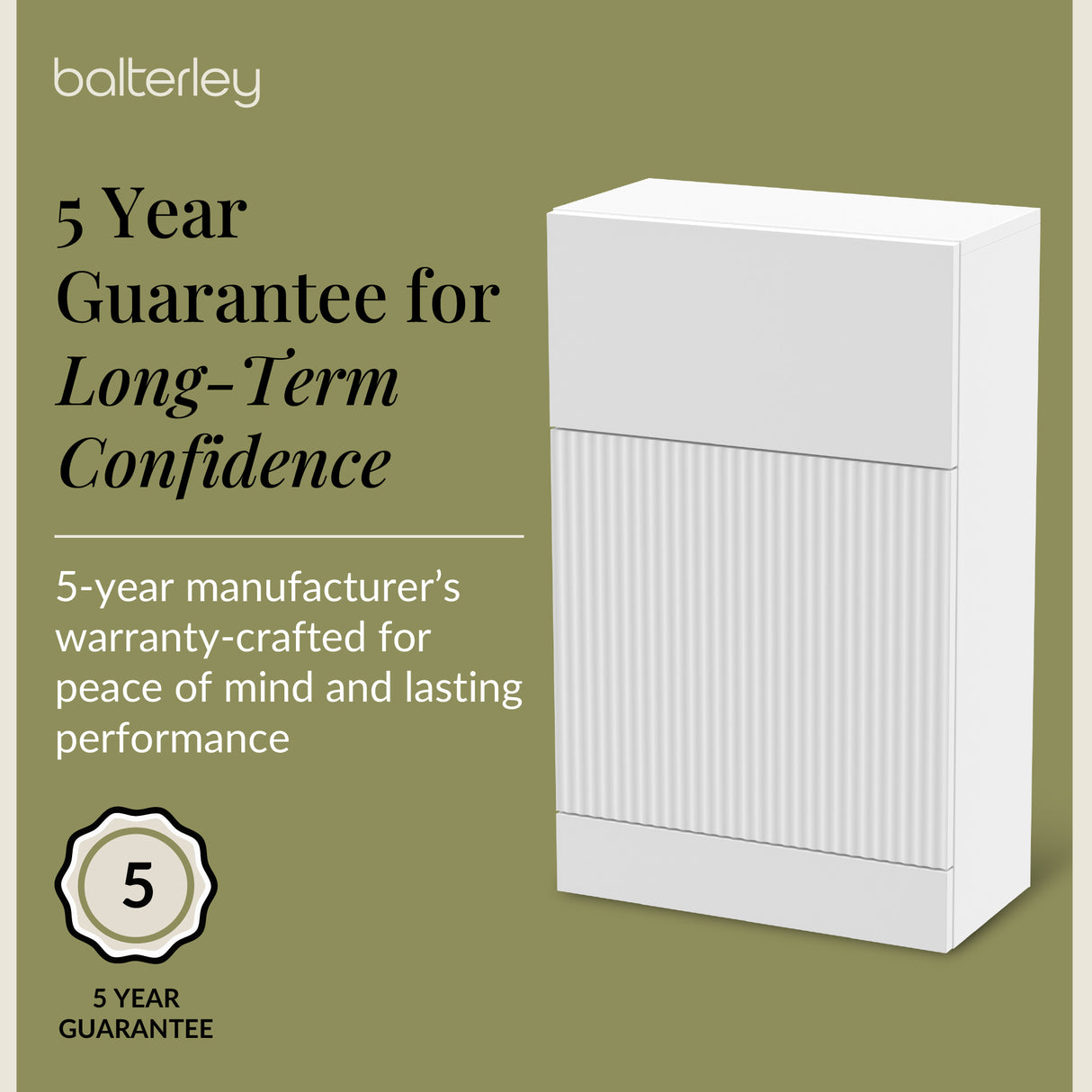 Fluted Front Floor Standing WC Unit, 500mm, Choice of Colour