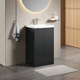 Fluted Front Floor Standing Vanity Basin Unit with Choice of Size, Colour and Handle Options