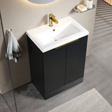 Fluted Front Floor Standing Vanity Basin Unit with Choice of Size, Colour and Handle Options