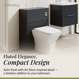 Fluted Front Floor Standing WC Unit, 500mm, Choice of Colour