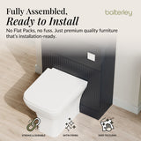 Fluted Front Floor Standing WC Unit, 500mm, Choice of Colour