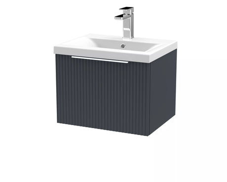 Tixall Fluted Front Wall Hung Vanity Basin Unit with Choice of Size, Colour and Handle Options