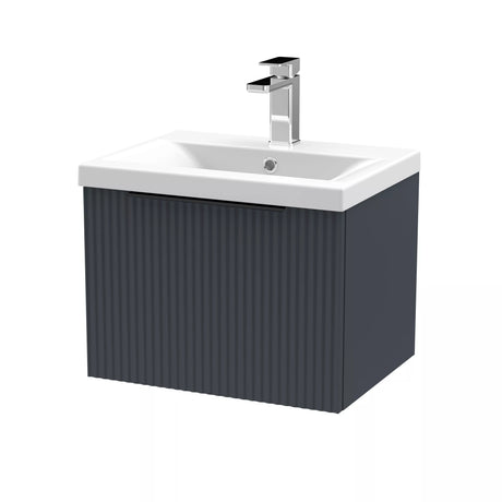 Tixall Fluted Front Wall Hung Vanity Basin Unit with Choice of Size, Colour and Handle Options