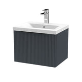 Fluted Front Wall Hung Vanity Basin Unit with Choice of Size, Colour and Handle Options