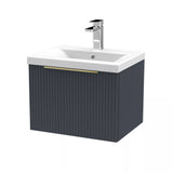Tixall Fluted Front Wall Hung Vanity Basin Unit with Choice of Size, Colour and Handle Options