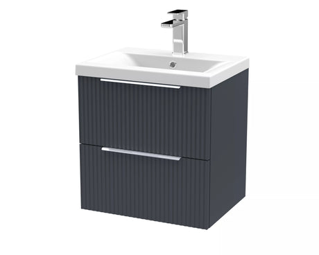 Tixall Fluted Front Wall Hung Vanity Basin Unit with Choice of Size, Colour and Handle Options