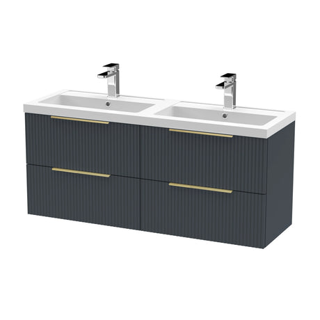 Tixall Fluted Front Wall Hung Vanity Basin Unit with Choice of Size, Colour and Handle Options