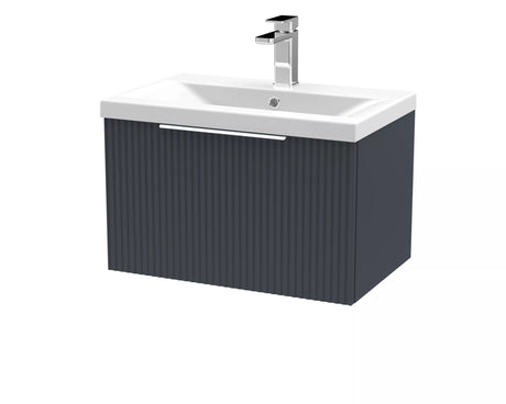 Tixall Fluted Front Wall Hung Vanity Basin Unit with Choice of Size, Colour and Handle Options