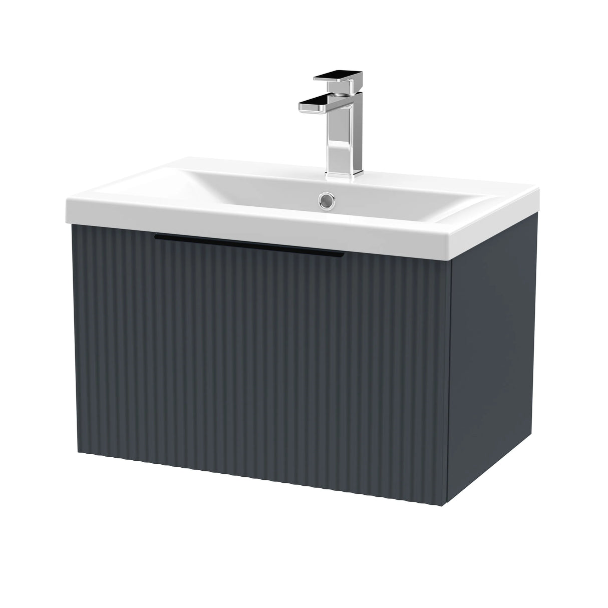 Tixall Fluted Front Wall Hung Vanity Basin Unit with Choice of Size, Colour and Handle Options