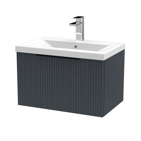 Tixall Fluted Front Wall Hung Vanity Basin Unit with Choice of Size, Colour and Handle Options