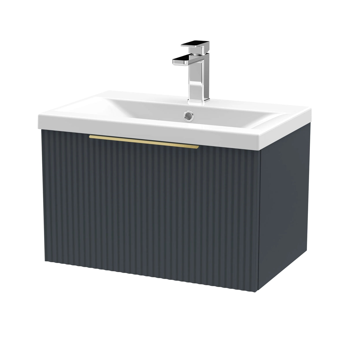 Tixall Fluted Front Wall Hung Vanity Basin Unit with Choice of Size, Colour and Handle Options