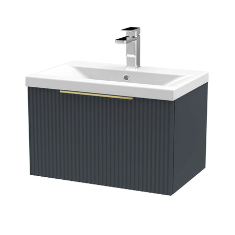 Tixall Fluted Front Wall Hung Vanity Basin Unit with Choice of Size, Colour and Handle Options