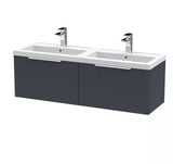 Tixall Fluted Front Wall Hung Vanity Basin Unit with Choice of Size, Colour and Handle Options
