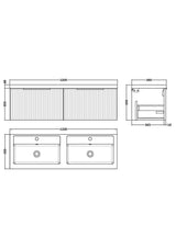 Tixall Fluted Front Wall Hung Vanity Basin Unit with Choice of Size, Colour and Handle Options