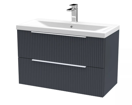 Tixall Fluted Front Wall Hung Vanity Basin Unit with Choice of Size, Colour and Handle Options