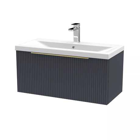 Tixall Fluted Front Wall Hung Vanity Basin Unit with Choice of Size, Colour and Handle Options