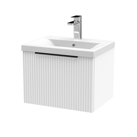 Tixall Fluted Front Wall Hung Vanity Basin Unit with Choice of Size, Colour and Handle Options