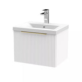 Tixall Fluted Front Wall Hung Vanity Basin Unit with Choice of Size, Colour and Handle Options