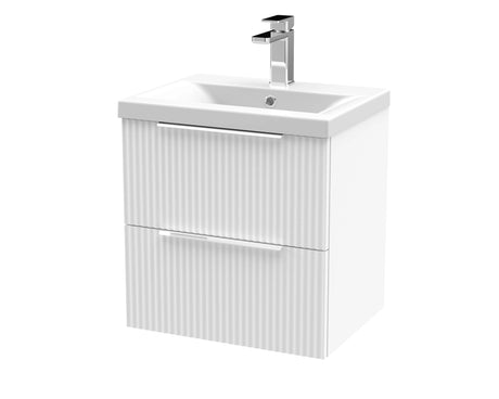 Tixall Fluted Front Wall Hung Vanity Basin Unit with Choice of Size, Colour and Handle Options