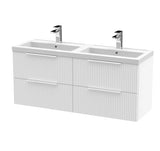 Tixall Fluted Front Wall Hung Vanity Basin Unit with Choice of Size, Colour and Handle Options