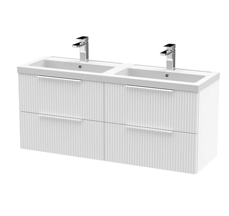 Tixall Fluted Front Wall Hung Vanity Basin Unit with Choice of Size, Colour and Handle Options