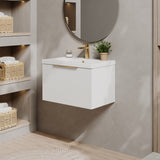 Fluted Front Wall Hung Vanity Basin Unit with Choice of Size, Colour and Handle Options