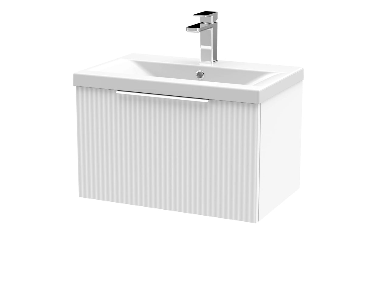 Tixall Fluted Front Wall Hung Vanity Basin Unit with Choice of Size, Colour and Handle Options