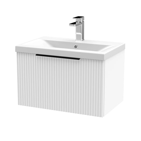 Tixall Fluted Front Wall Hung Vanity Basin Unit with Choice of Size, Colour and Handle Options