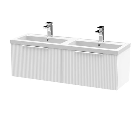 Tixall Fluted Front Wall Hung Vanity Basin Unit with Choice of Size, Colour and Handle Options