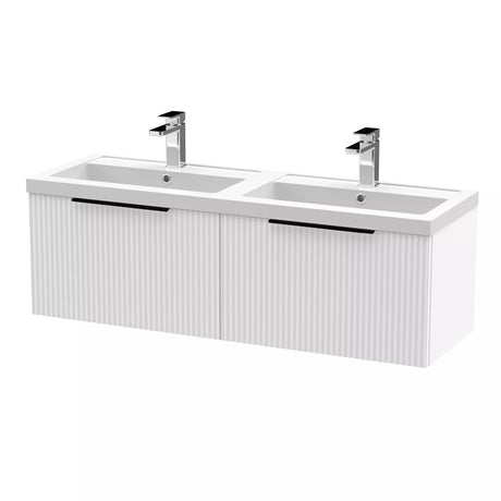 Tixall Fluted Front Wall Hung Vanity Basin Unit with Choice of Size, Colour and Handle Options