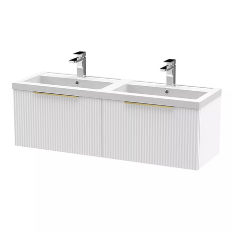 Tixall Fluted Front Wall Hung Vanity Basin Unit with Choice of Size, Colour and Handle Options