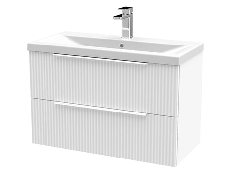 Tixall Fluted Front Wall Hung Vanity Basin Unit with Choice of Size, Colour and Handle Options