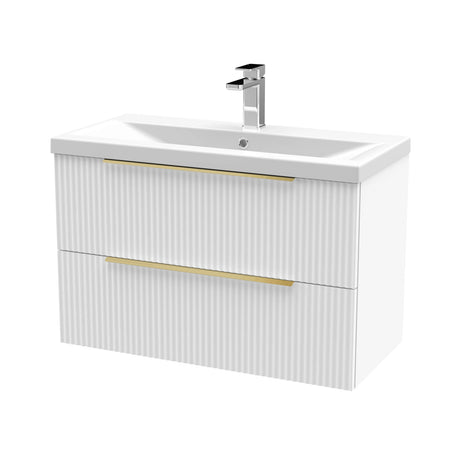 Tixall Fluted Front Wall Hung Vanity Basin Unit with Choice of Size, Colour and Handle Options