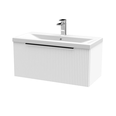 Tixall Fluted Front Wall Hung Vanity Basin Unit with Choice of Size, Colour and Handle Options
