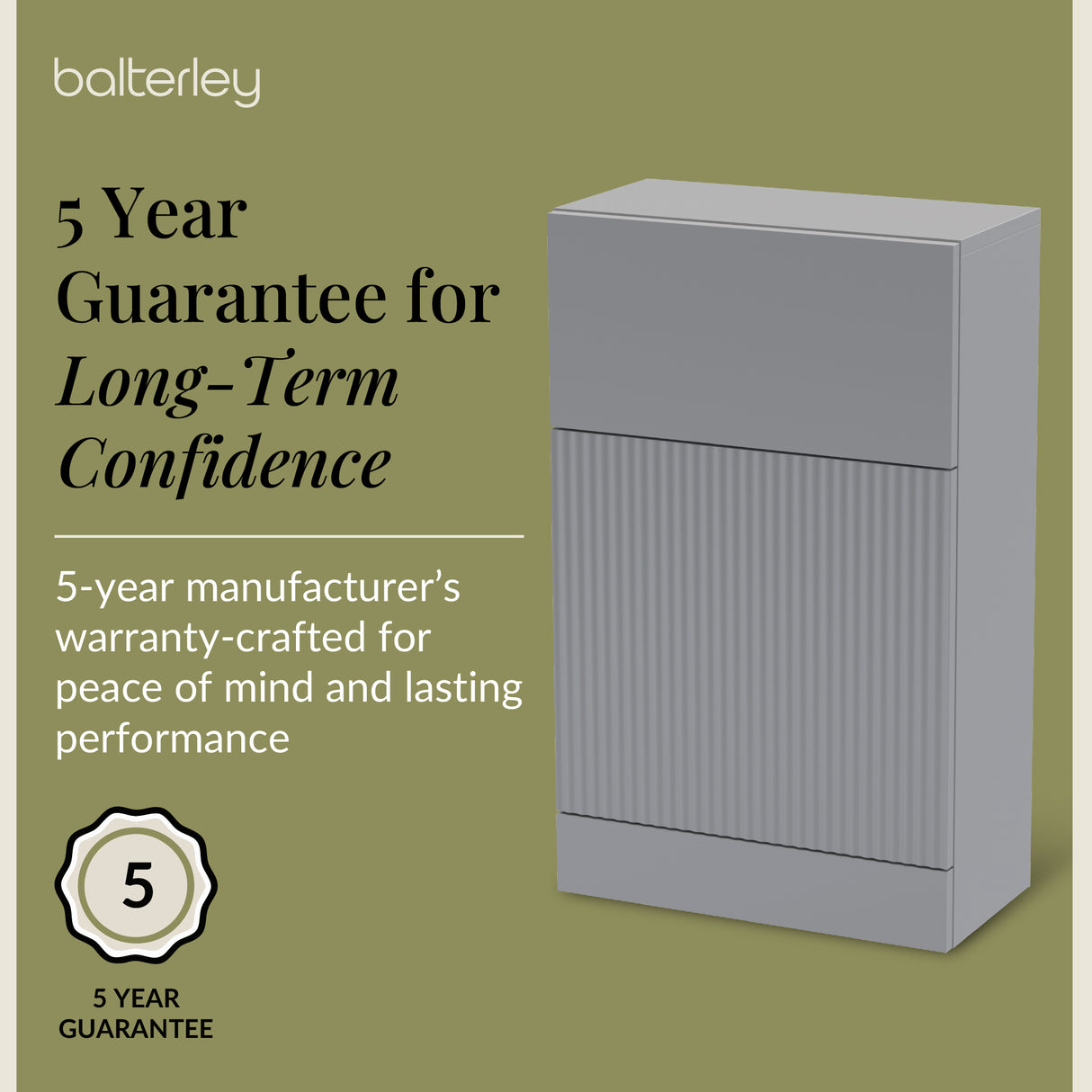 Fluted Front Floor Standing WC Unit, 500mm, Choice of Colour