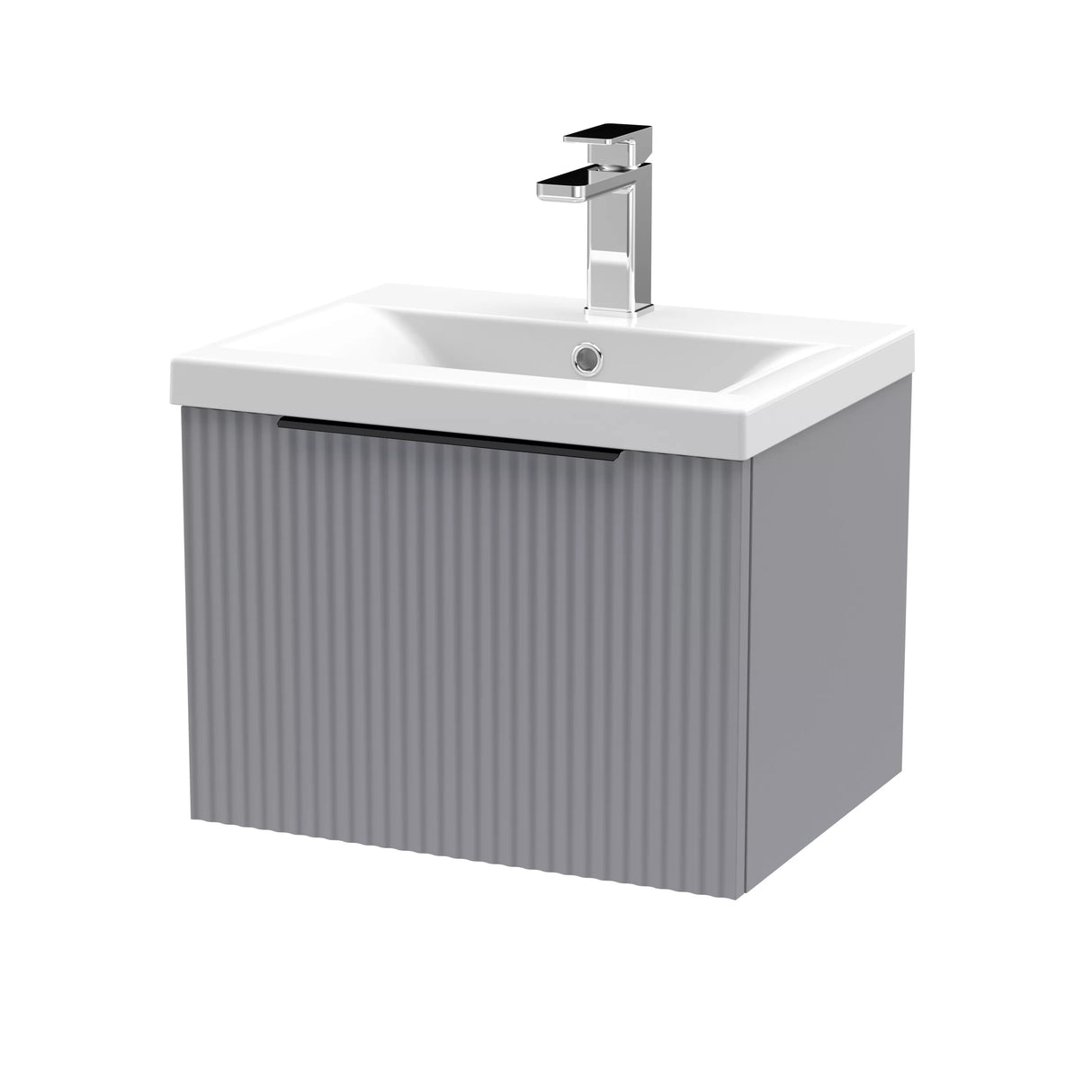 Tixall Fluted Front Wall Hung Vanity Basin Unit with Choice of Size, Colour and Handle Options